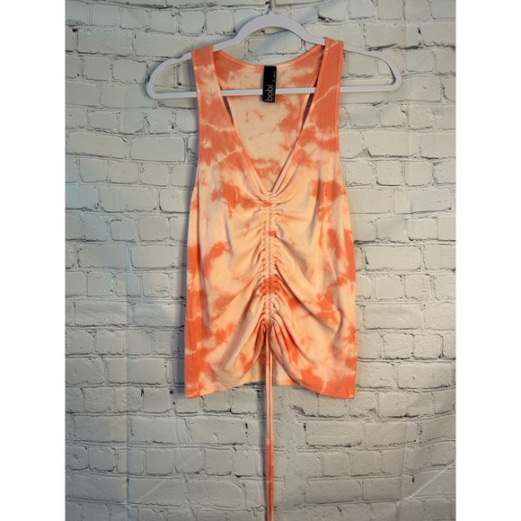 Women's BOBI Tye-Dye Bentley Ribbed Gathered-String Tank. SZ L. NWOT. - Picture 2 of 4